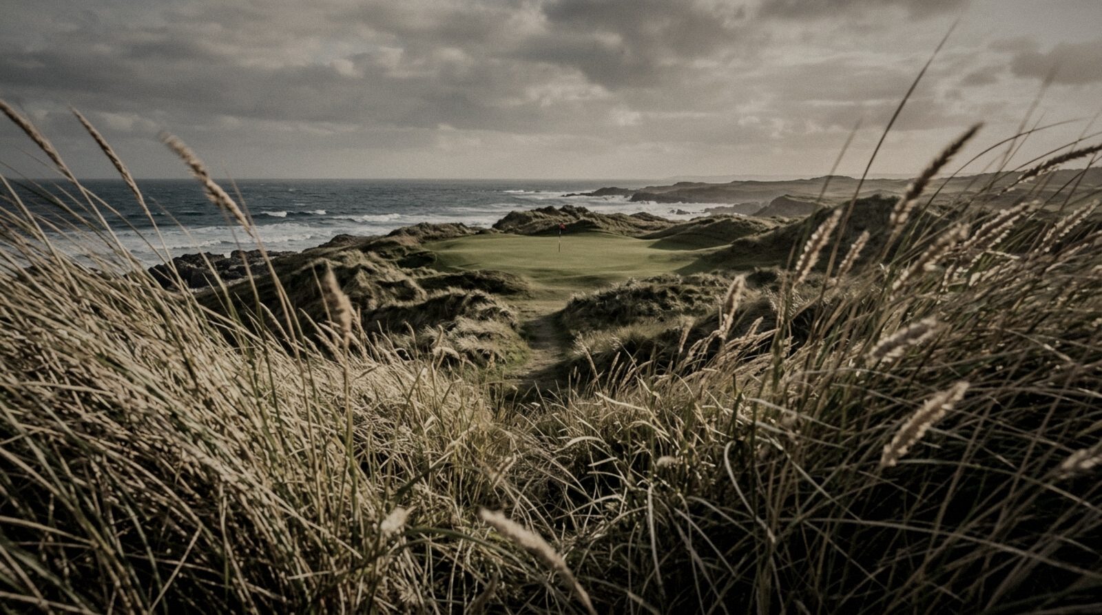 Links grass above the sea